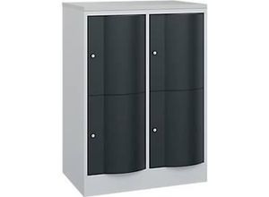 4066681256668 - Schließfachschrank Resisto 2 Abteile 4 Fächer B 772 x T 540 x H 1077 mm Lichtgrau Anthrazitgrau 4066681256668 - Schließfachschrank Resisto 2 Abteile 4 Fächer B 772 x T 540 x H 1077 mm Lichtgrau Anthrazitgrau