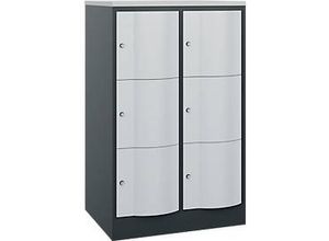 4066681282056 - Schließfachschrank Resisto 2 Abteile 6 Fächer B 772 x T 640 x H 1255 mm Anthrazitgrau Lichtgrau 4066681282056 - Schließfachschrank Resisto 2 Abteile 6 Fächer B 772 x T 640 x H 1255 mm Anthrazitgrau Lichtgrau