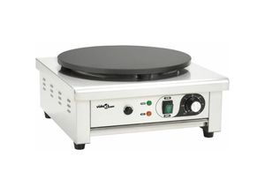 8718475616047 - Elektrischer Crepe-Maker mit ausziehbarem Tablett 40 cm 3000 w - Silber - Vidaxl