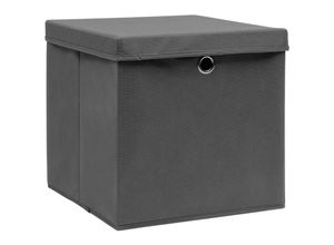 8720286087091 - Bonnevie - Aufbewahrungsboxen mit Deckeln 4 Stk 28x28x28 cm Grau vidaXL43052