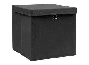 8720286087077 - Bonnevie - 10 Stk AufbewahrungsboxenWerkzeugaufbewahrung mit Deckeln 28x28x28 cm Schwarz vidaXL