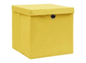 8720286087435 - Bonnevie - Aufbewahrungsboxen mit Deckeln 10 Stk 28x28x28 cm Gelb vidaXL97987