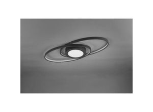 4017807446210 - Puristische Ring LED Deckenleuchte GALAXY Anthrazit mit Switch Dimmer 57x23cm