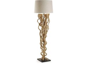 8433840192161 - Stehlampe Nuba weiß aus Recycling-Holz und 100% Baumwolle - Natur - Kave Home