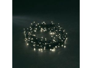 7318303632112 - KONSTSMIDE LED-Lichterkette Weihnachtsdeko aussen 180-flammig Micro LED Lichterkette mit 8 Funktionen 180 warm weiße Dioden schwarz