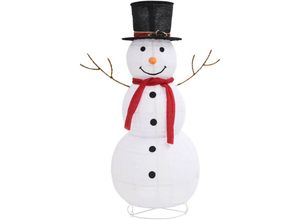 8720286414521 - vidaXL Schneemann-Figur Weihnachtsdekoration LED Luxusstoff 120 cm