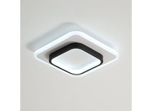 0725889893122 - Comely - Moderne LED-Deckenleuchte aus quadratischem Acryl schwarz und weiß geeignet für Badezimmer Wohnzimmer Schlafzimmer Küche und Flur - 20W