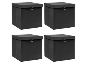 8719883891026 - Bonnevie - 4 Stk AufbewahrungsboxenWerkzeugaufbewahrung mit Deckeln Schwarz 32x32x32 cm Stoff vidaXL