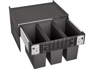 4020684738354 - Mülltrennsystem BLANCO Select II 60 3 schwarz B40cm H36cm T57cm Kunststoff Mülleimer Kunststoff Stahlblech 600 mm Untermass