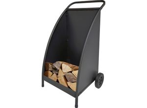 4017537696251 - Aufbewahrungsbox Holzwagen Aufbewahrungsboxen mit 2 Rädern Gr B H T 50 cm x 88 cm x 53 cm schwarz Boxen und Kisten