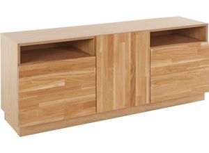 4067474635257 - Lowboard HOME AFFAIRE Sideboards braun (eiche teilmassiv) Lowboards Breite 140 cm teimassiv FSC-zertifiziert