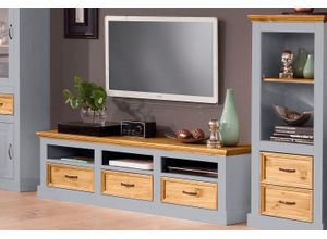 4067474912662 - Lowboard HOME AFFAIRE Selma Sideboards Gr B H T 170 cm x 50 cm x 50 cm grau (grau natur) TV-Kommode Breite 170 cm 3 Schubkästen offene Fächer