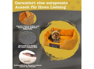4260307167493 - DEAR DARLING DD-04BRS Luxus Hundebett Katzenbett braun Gr S 50x40cm mit Memoryschaum Matratze