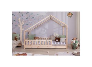 4251105973270 - TiCAA TiCAA Hausbett Bodenbett wandelbar mit asymmetrischem Dach Lou 90 100 120 140x200 cm für Jungen & Mädchen inkl Rolllattenrost & Rausfallschutz Montessori Bett aus Kiefer Massivholz 4251105973270 - TiCAA TiCAA Hausbett Bodenbett wandelbar mit asymmetrischem Dach Lou 90 100 120 140x200 cm für Jungen & Mädchen inkl Rolllattenrost & Rausfallschutz Montessori Bett aus Kiefer Massivholz