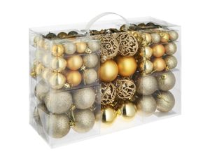 4061173052001 - tectake® Weihnachtskugeln 100er-Set in Gold matt glänzend und glitzernd Durchmesser 3 4 und 6 cm