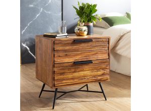 4250950286054 - Finebuy - Nachtkonsole nishan 60 x 60 x 40 cm Sheesham Beistelltisch Design Nachtkommode Boxspringbett Nachttisch mit Schubladen Beistellschrank 4250950286054 - Finebuy - Nachtkonsole nishan 60 x 60 x 40 cm Sheesham Beistelltisch Design Nachtkommode Boxspringbett Nachttisch mit Schubladen Beistellschrank