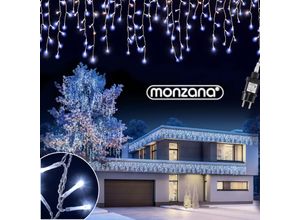 4250525347258 - - monzana® LED-Lichterkette Regen Innen Außen Warmweiß Kaltweiß Lichternetz Lichtervorhang Beleuchtung Außen Innen Weihnachten Weihnachtsdeko