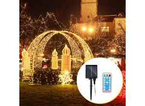 9412302787496 - 100M 100 led Solar Lichterkette IP44 8 Modi Innen Außen WeihnachtenParty Garten Hochzeit Wasserdicht Beleuchtung Deko Warmweiß - Tolletour