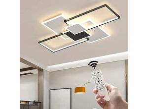 0699939454789 - Goeco - LED-Deckenleuchte Moderne Schwarze 100W 11250LM mit Fernbedienung Dimmbar Rechteckiges Design aus Metall und Acryl für Wohnzimmer Esszimmer