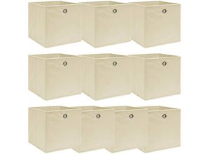 8719883891286 - Bonnevie - 10 Stk AufbewahrungsboxenWerkzeugaufbewahrung Creme 32x32x32 cm Stoff vidaXL