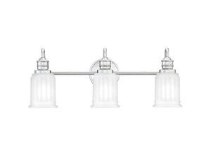 4255596735195 - Licht-erlebnisse - Badlampe Metall Glas G9 IP44 b 61 cm Chrom poliert Weiß 3-flammig länglich warmweißes Licht 3000 k