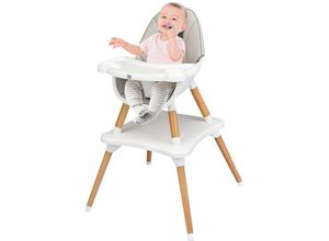 0617748463051 - Goplus - 2 in 1 Hochstuhl Baby Baby-Fütterungsstuhl mit Verstellbarem und Abnehmbarem Tablett Babystuhl mit 5-Punkt Gurt Geeignet für Baby von 6