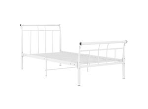 8720286197189 - Jinlefu - Bettgestell Weiß Metall 100x200 cm vidaXL - Weiß