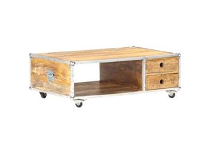 8720286067079 - Bonnevie - Couchtische Kaffeetisch 89x59x33 cm Massives Raues Mangoholz vidaXL