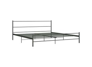 8719883756264 - BettgestellSchlafzimmerbett Grau Metall 200×200 cm vidaXL