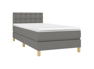 8720287455707 - Bonnevie - BoxspringbettSchlafzimmerbett mit Matratze Dunkelgrau 90x200 cm Stoff vidaXL