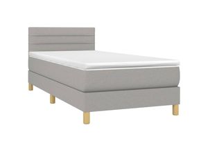 8720287453291 - Jinlefu - Boxspringbett mit Matratze Hellgrau 90x200 cm Stoff vidaXL - Grau