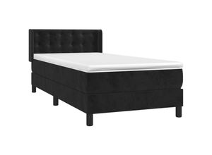 8720287329589 - Bonnevie - BoxspringbettSchlafzimmerbett mit Matratze Schwarz 100x200 cm Samt vidaXL