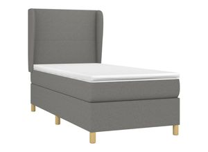 8720287421948 - Bonnevie - BoxspringbettSchlafzimmerbett mit Matratze Dunkelgrau 80x200 cm Stoff vidaXL78907