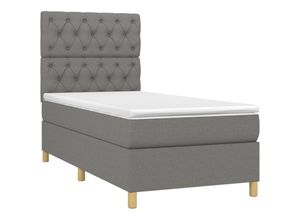 8720845511944 - Bonnevie - BoxspringbettSchlafzimmerbett mit Matratze Dunkelgrau 80x200 cm Stoff vidaXL