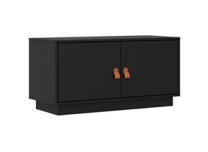 8720287203193 - Bonnevie - TV-SchrankTV-Möbel Schwarz 80x34x40 cm Massivholz Kiefer vidaXL