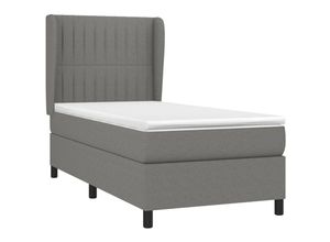 8720287419624 - Boxspringbett，Schlafzimmerbett mit Matratze Dunkelgrau 90x190 cm Stoff vidaXL