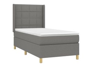 8720287337270 - Bonnevie - BoxspringbettSchlafzimmerbett mit Matratze Dunkelgrau 90x190 cm Stoff vidaXL