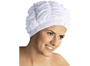 4008838658628 - WENKO Dusch Haube LISA Ø 25cm Duschen Frisuren Schutz elastischer Bund Haare Bad - weiss