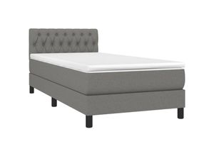 8720287449300 - Bonnevie - BoxspringbettSchlafzimmerbett mit Matratze Dunkelgrau 90x200 cm Stoff vidaXL