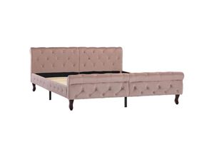 8719883877945 - Bonnevie - BettgestellSchlafzimmerbett Rosa Samt 160x200 cm vidaXL