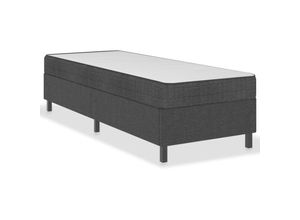 8720286015353 - Bonnevie - BoxspringbettSchlafzimmerbett Dunkelgrau Stoff 100x200 cm vidaXL