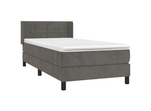 8720287326991 - Bonnevie - BoxspringbettSchlafzimmerbett mit Matratze Dunkelgrau 80x200 cm Samt vidaXL