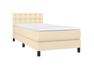 8720287450221 - Boxspringbett mit Matratze Creme 100x200 cm Stoff vidaXL314670
