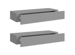 8720286418857 - Bonnevie - Wand-Schubladenregale 2 Stk Grau 60x235x10 cm mdf vidaXL679334