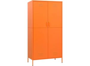 8720286565582 - Bonnevie - KleiderschrankAufbewahrungsschrank Orange 90x50x180 cm Stahl vidaXL