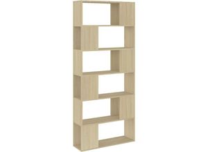 8720286651117 - Bonnevie - Bücherregal RaumteilerStandregal Sonoma-Eiche 80x24x186 cm Holzwerkstoff vidaXL