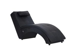 8719883569482 - Bonnevie - Massage Chaiselongue mit Kissen Schwarz Kunstleder vidaXL660024