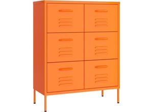 8720286564592 - Bonnevie - Schubladenschrank Orange 80x35x1015 cm Stahl vidaXL932436