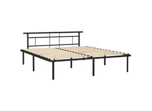 8720286163078 - BettgestellSchlafzimmerbett Schwarz Metall 200x200 cm vidaXL