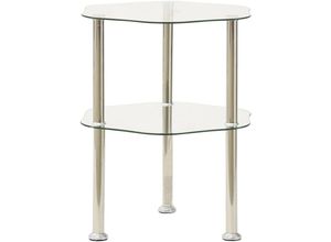 8720286057186 - Bonnevie - Beistelltisch mit 2 Ablagen Transparent 38x38x50 cm Hartglas vidaXL683786